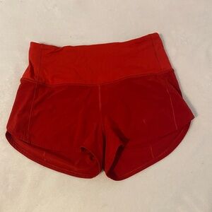 Lululemon red high wasted shorts.
